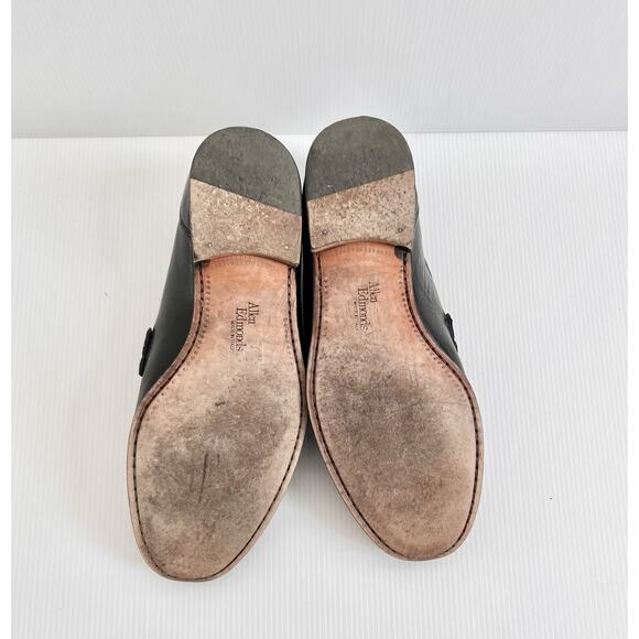 Allen Edmonds Bergamo Leather Loafers Black Shoes Men Size 9.5 D Slip on Italy